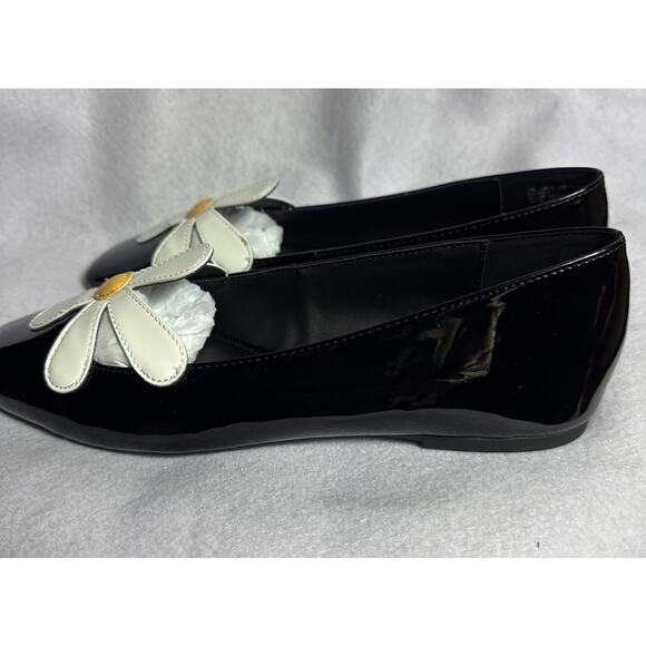 Katy Perry Size 8.5M Evie Daisy Black Patent Leather Flats NIB NEW KP2204 - Picture 5 of 8